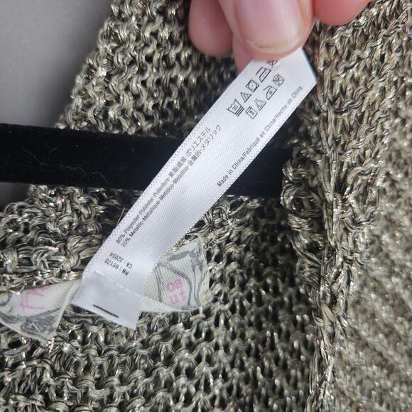 Free People Light My Fire Shimmer Kimono Pewter Fringe OS - Picture 6 of 7